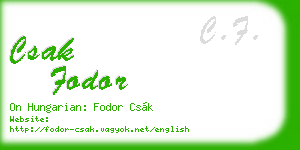 csak fodor business card